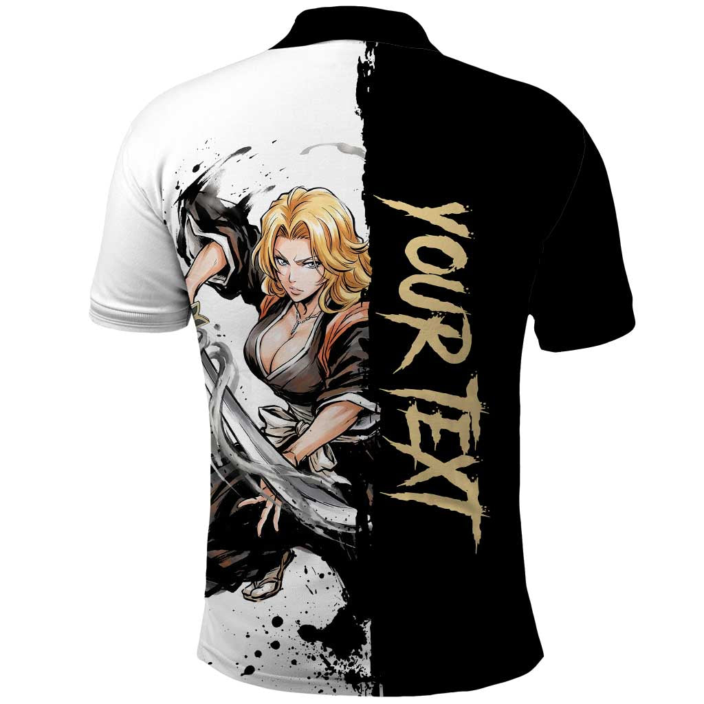 Personalized Rangiku Matsumoto Polo Shirt Ink Splash Anime Brush Style