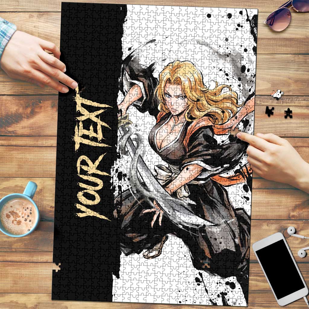 Personalized Rangiku Matsumoto Puzzle Ink Splash Anime Brush Style