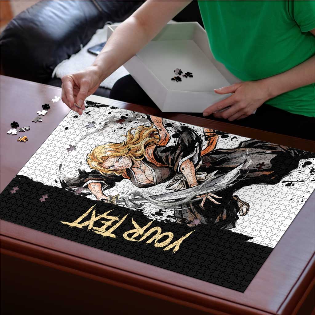 Personalized Rangiku Matsumoto Puzzle Ink Splash Anime Brush Style