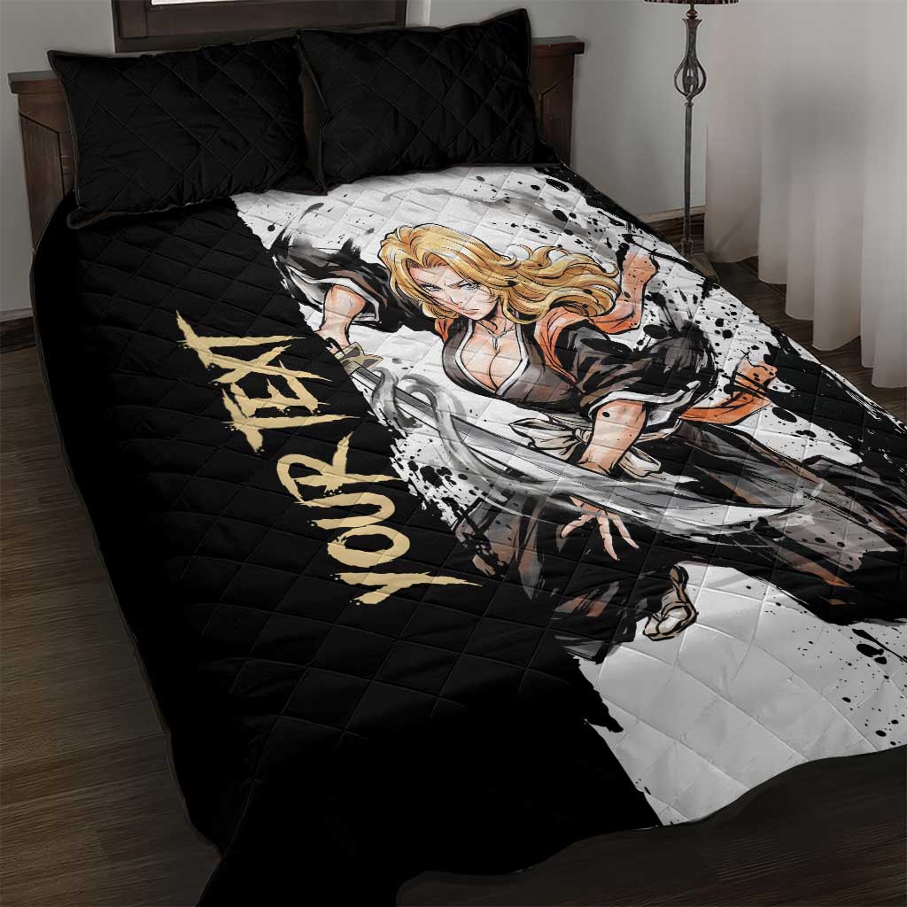 Personalized Rangiku Matsumoto Quilt Bed Set Ink Splash Anime Brush Style