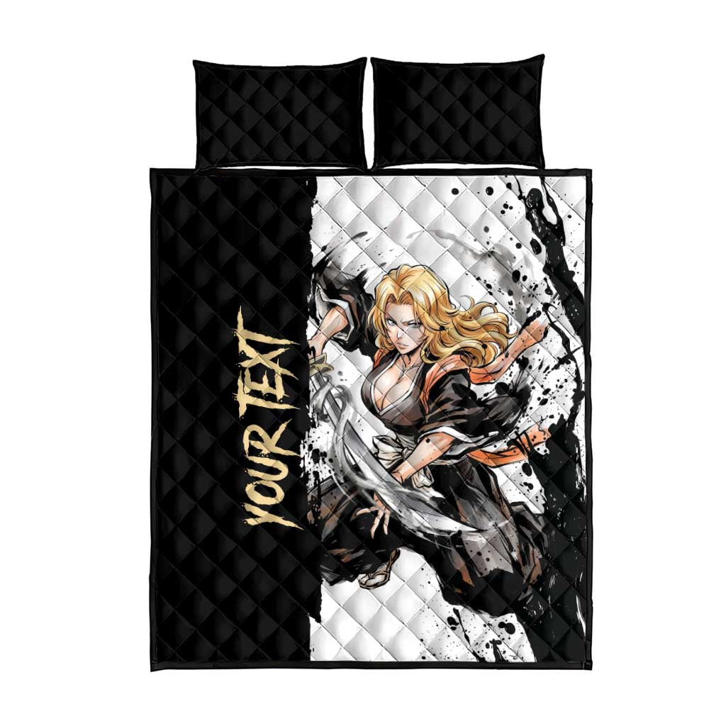 Personalized Rangiku Matsumoto Quilt Bed Set Ink Splash Anime Brush Style