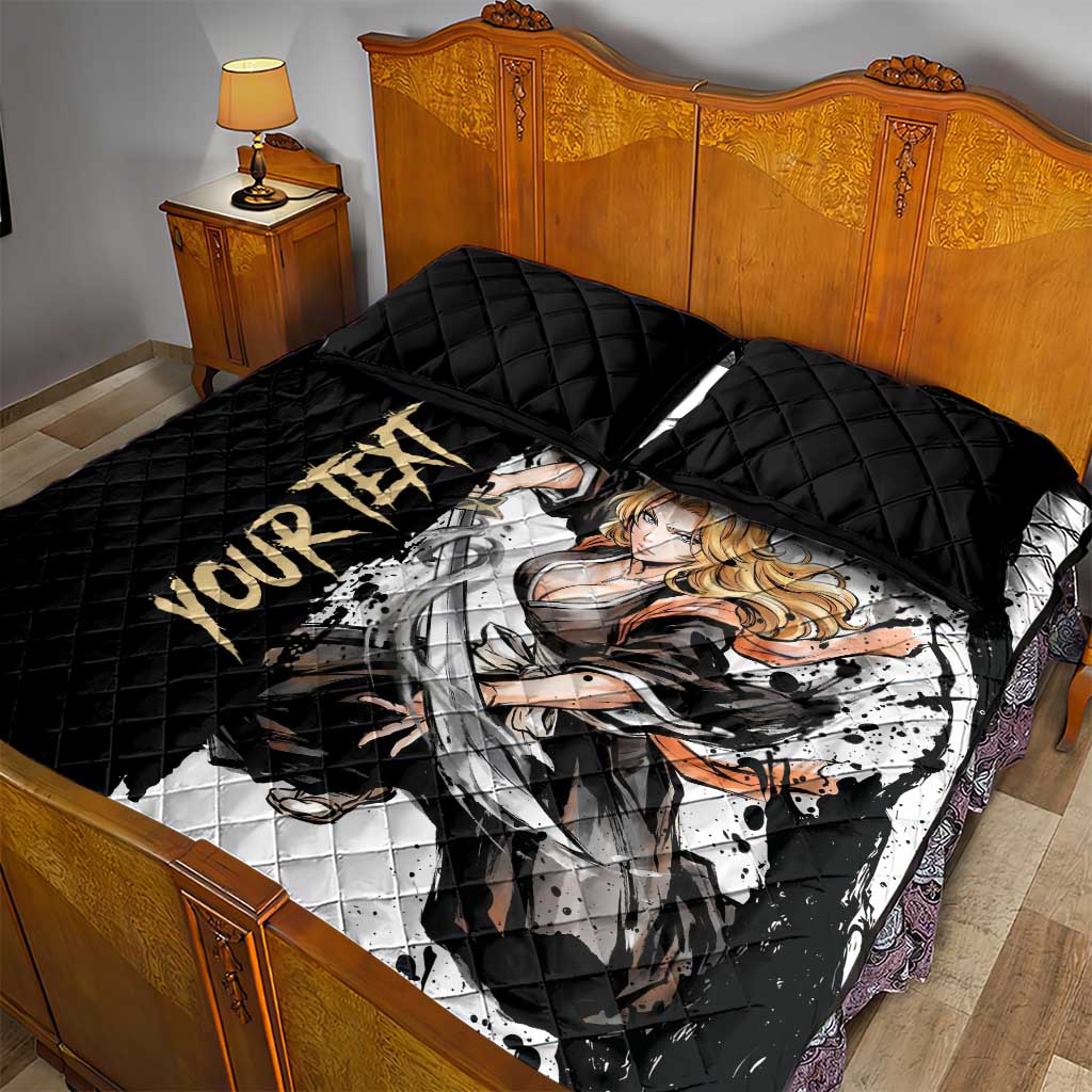 Personalized Rangiku Matsumoto Quilt Bed Set Ink Splash Anime Brush Style