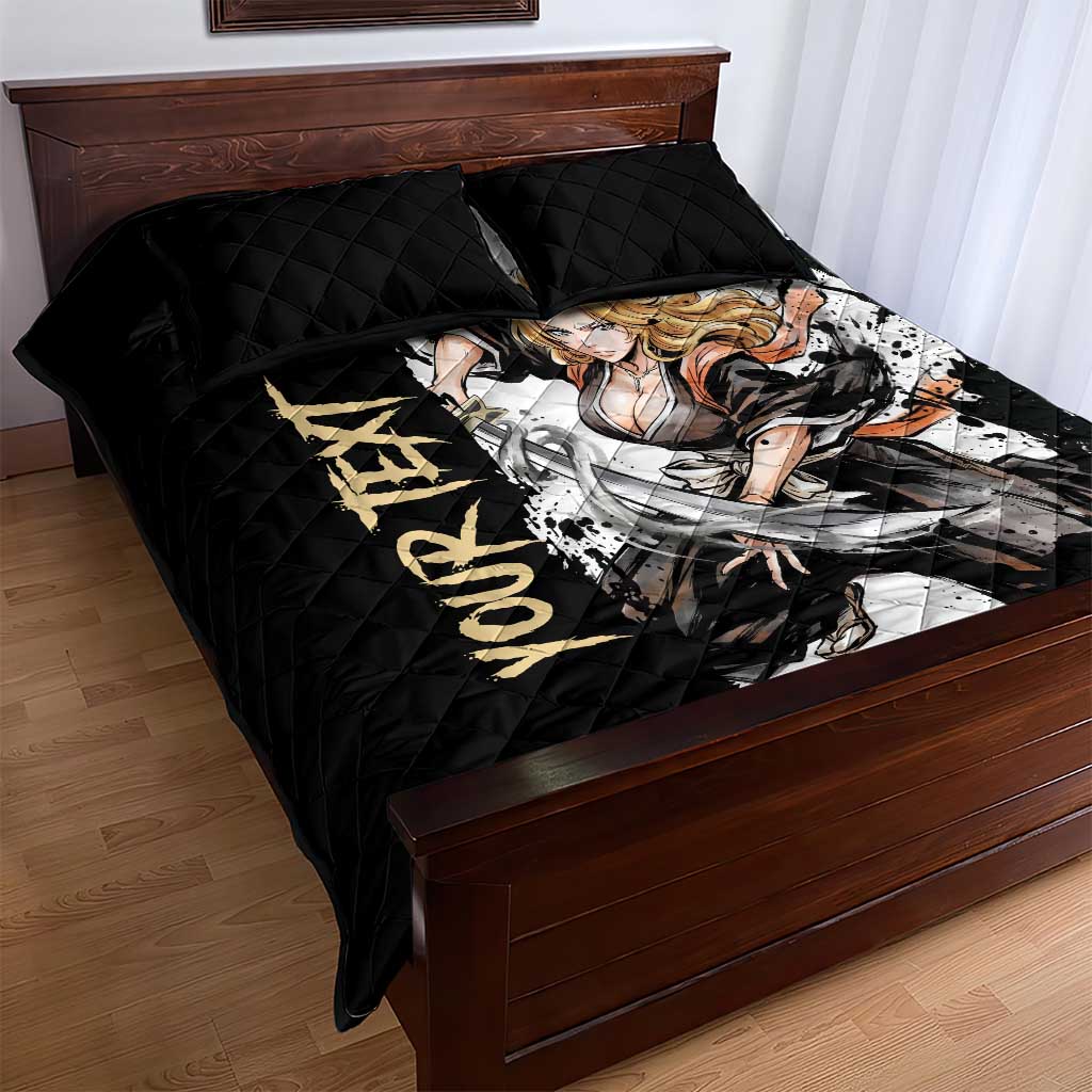 Personalized Rangiku Matsumoto Quilt Bed Set Ink Splash Anime Brush Style