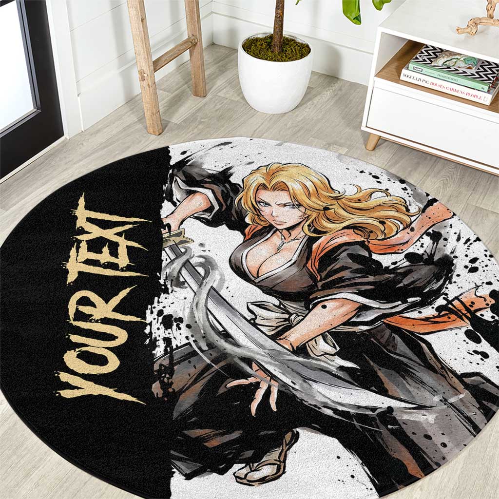 Personalized Rangiku Matsumoto Round Carpet Ink Splash Anime Brush Style