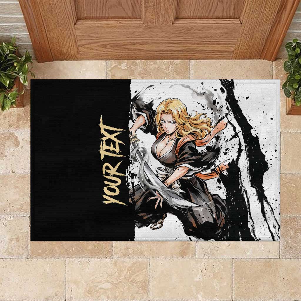 Personalized Rangiku Matsumoto Rubber Doormat Ink Splash Anime Brush Style