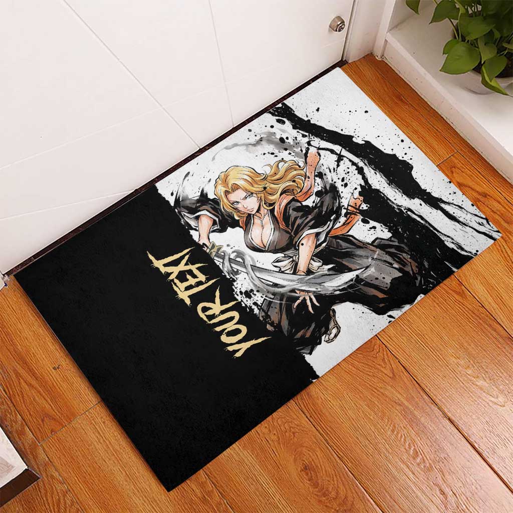 Personalized Rangiku Matsumoto Rubber Doormat Ink Splash Anime Brush Style