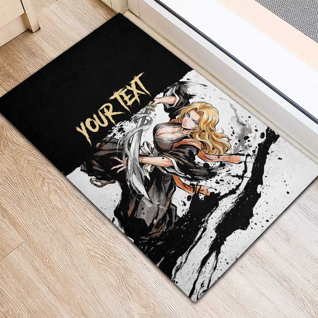 Personalized Rangiku Matsumoto Rubber Doormat Ink Splash Anime Brush Style