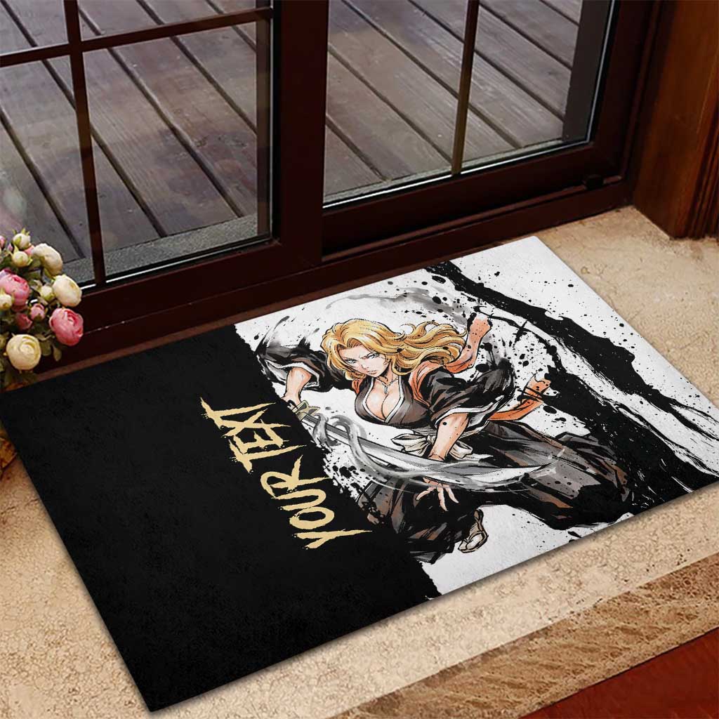 Personalized Rangiku Matsumoto Rubber Doormat Ink Splash Anime Brush Style