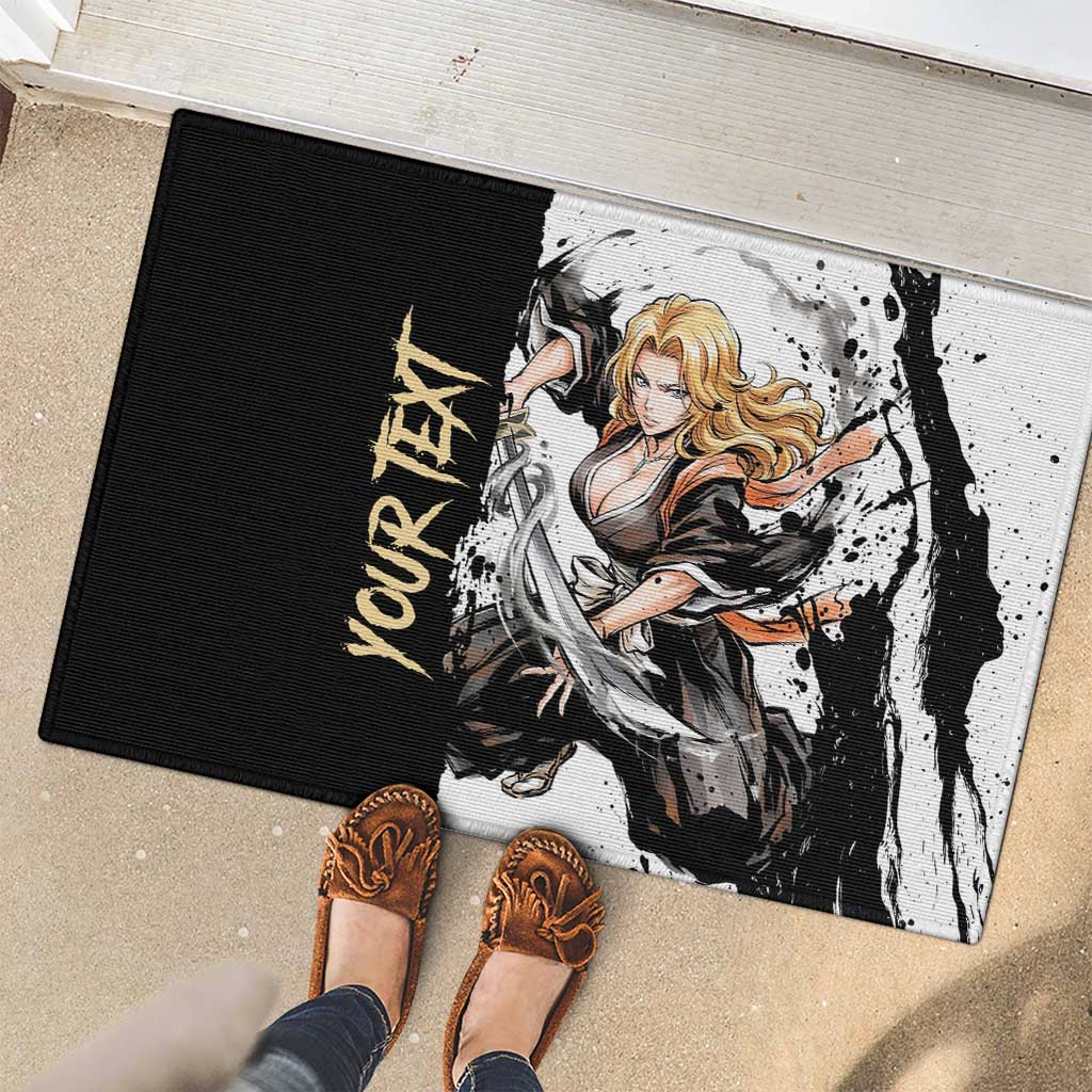 Personalized Rangiku Matsumoto Rubber Doormat Ink Splash Anime Brush Style