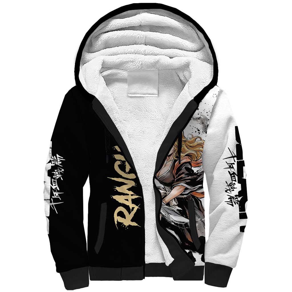 Personalized Rangiku Matsumoto Sherpa Hoodie Ink Splash Anime Brush Style