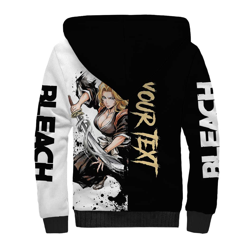 Personalized Rangiku Matsumoto Sherpa Hoodie Ink Splash Anime Brush Style