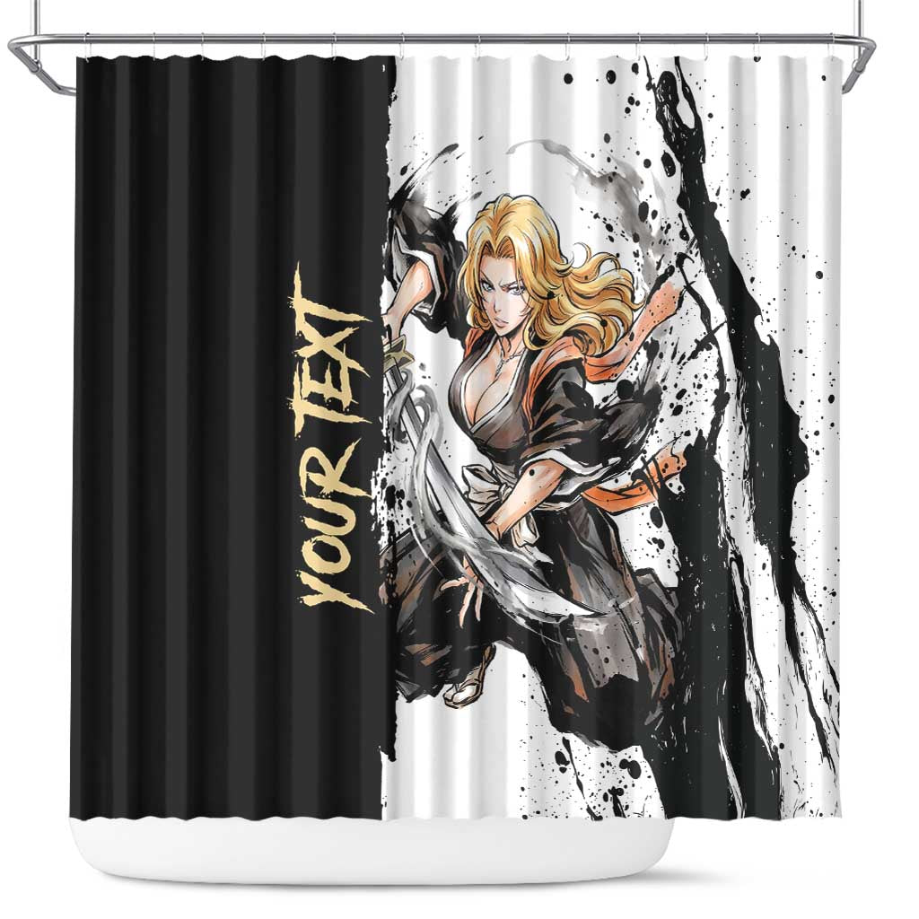 Personalized Rangiku Matsumoto Shower Curtain Ink Splash Anime Brush Style