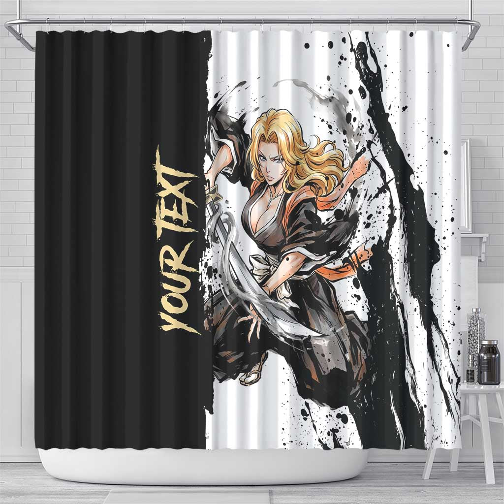Personalized Rangiku Matsumoto Shower Curtain Ink Splash Anime Brush Style