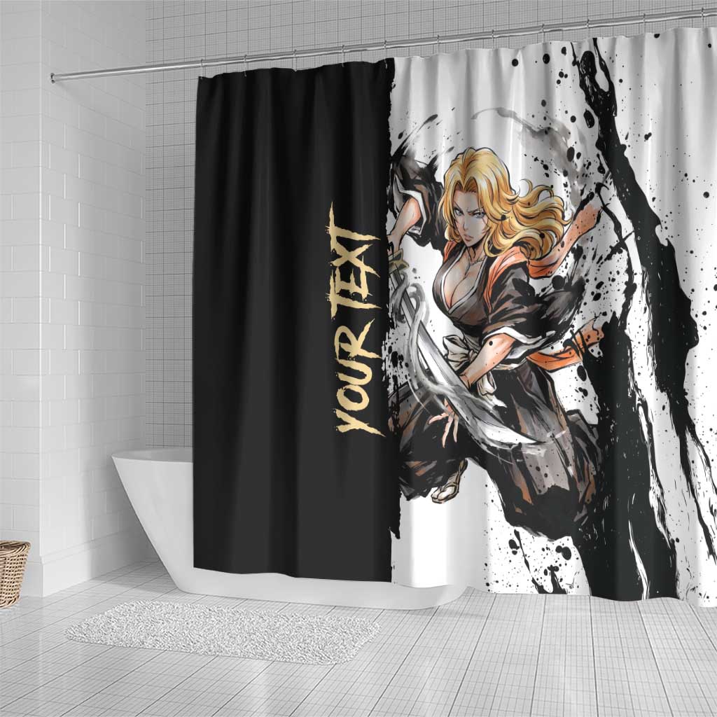 Personalized Rangiku Matsumoto Shower Curtain Ink Splash Anime Brush Style