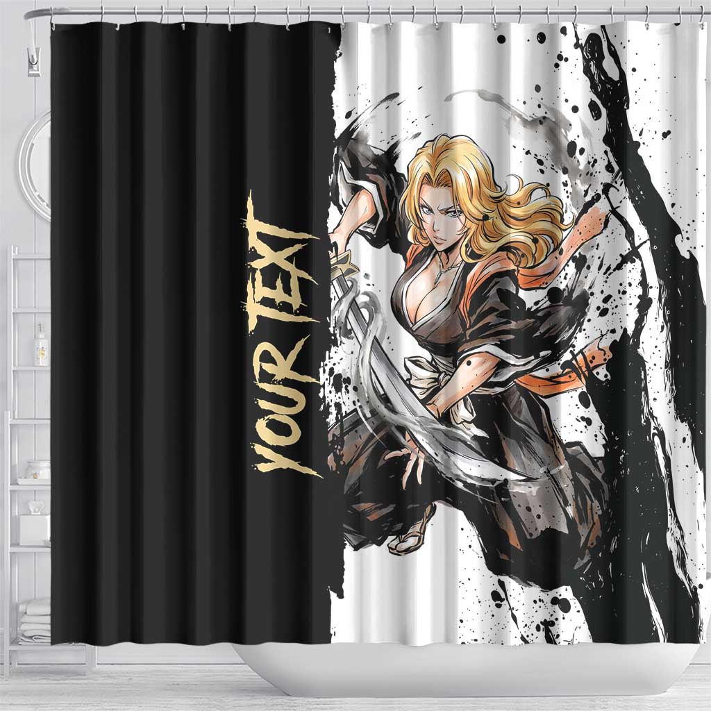 Personalized Rangiku Matsumoto Shower Curtain Ink Splash Anime Brush Style