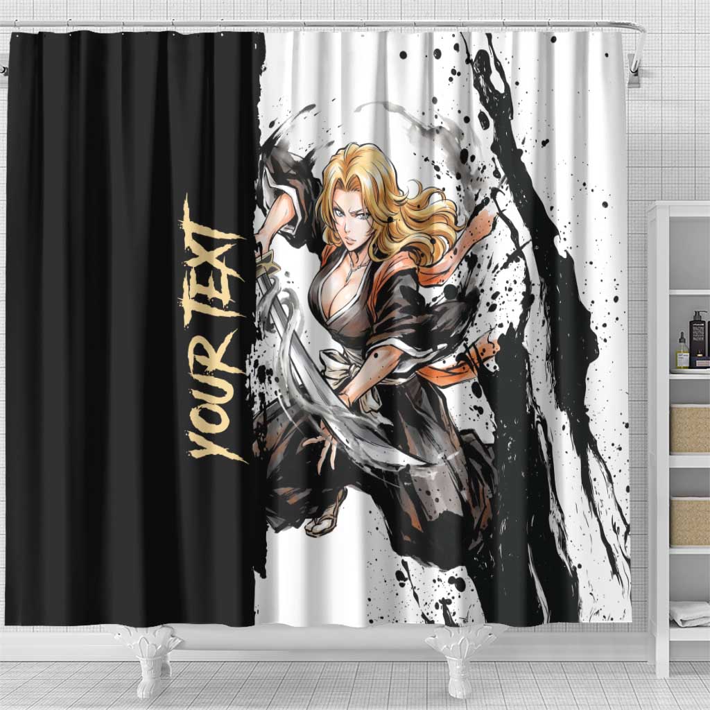 Personalized Rangiku Matsumoto Shower Curtain Ink Splash Anime Brush Style
