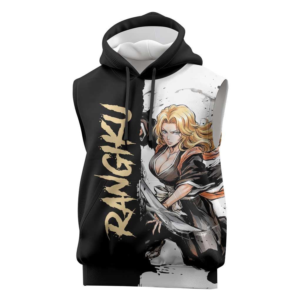 Personalized Rangiku Matsumoto Sleeveless Hoodie Ink Splash Anime Brush Style