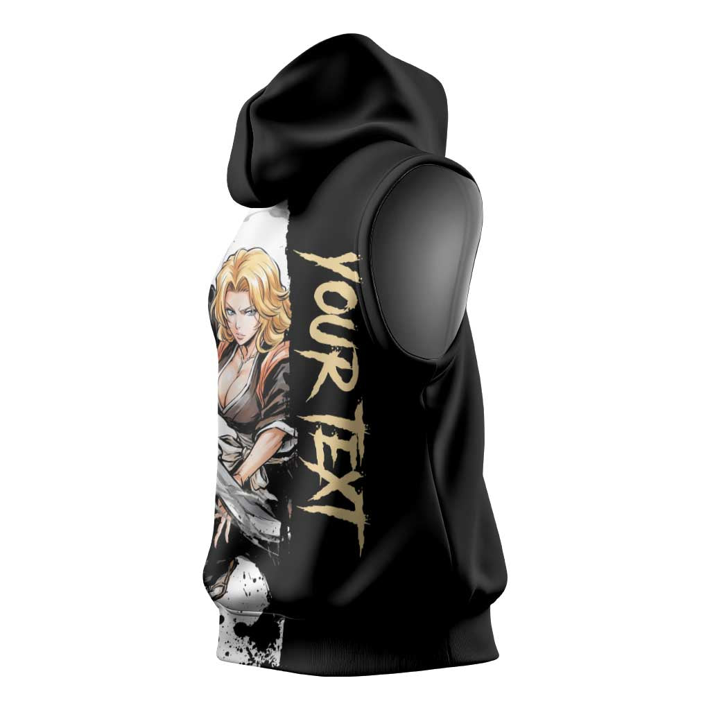 Personalized Rangiku Matsumoto Sleeveless Hoodie Ink Splash Anime Brush Style
