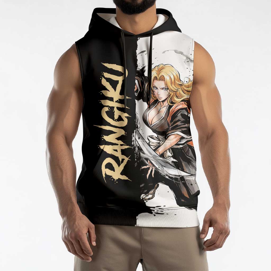 Personalized Rangiku Matsumoto Sleeveless Hoodie Ink Splash Anime Brush Style