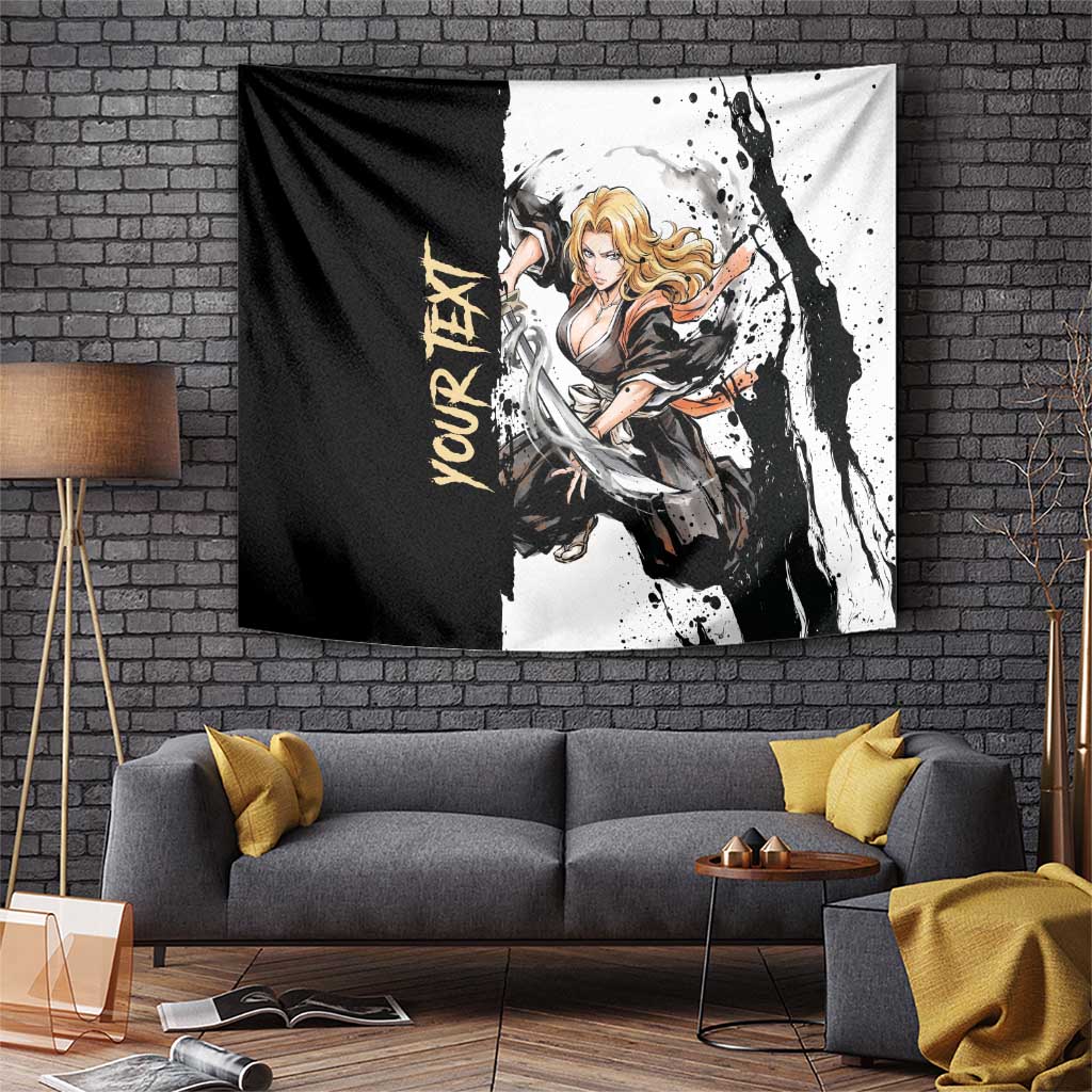 Personalized Rangiku Matsumoto Tapestry Ink Splash Anime Brush Style