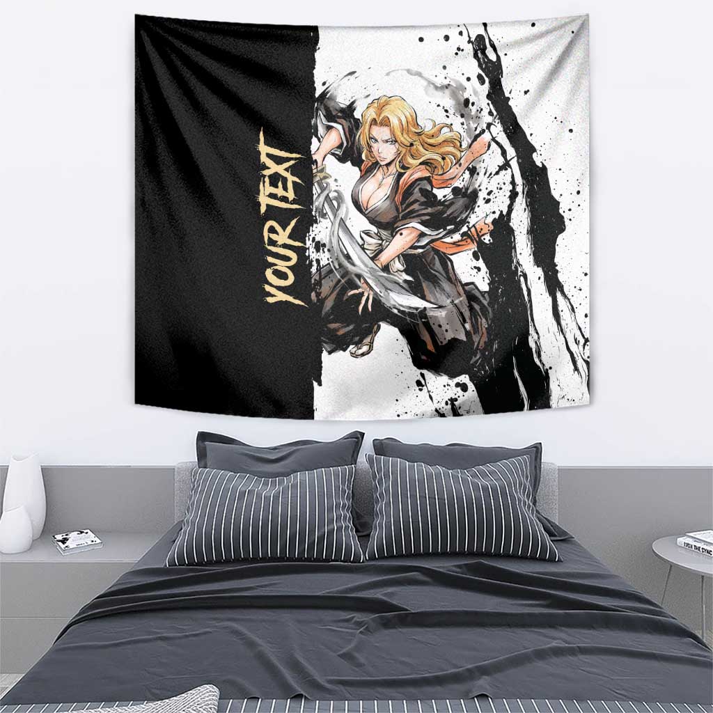 Personalized Rangiku Matsumoto Tapestry Ink Splash Anime Brush Style