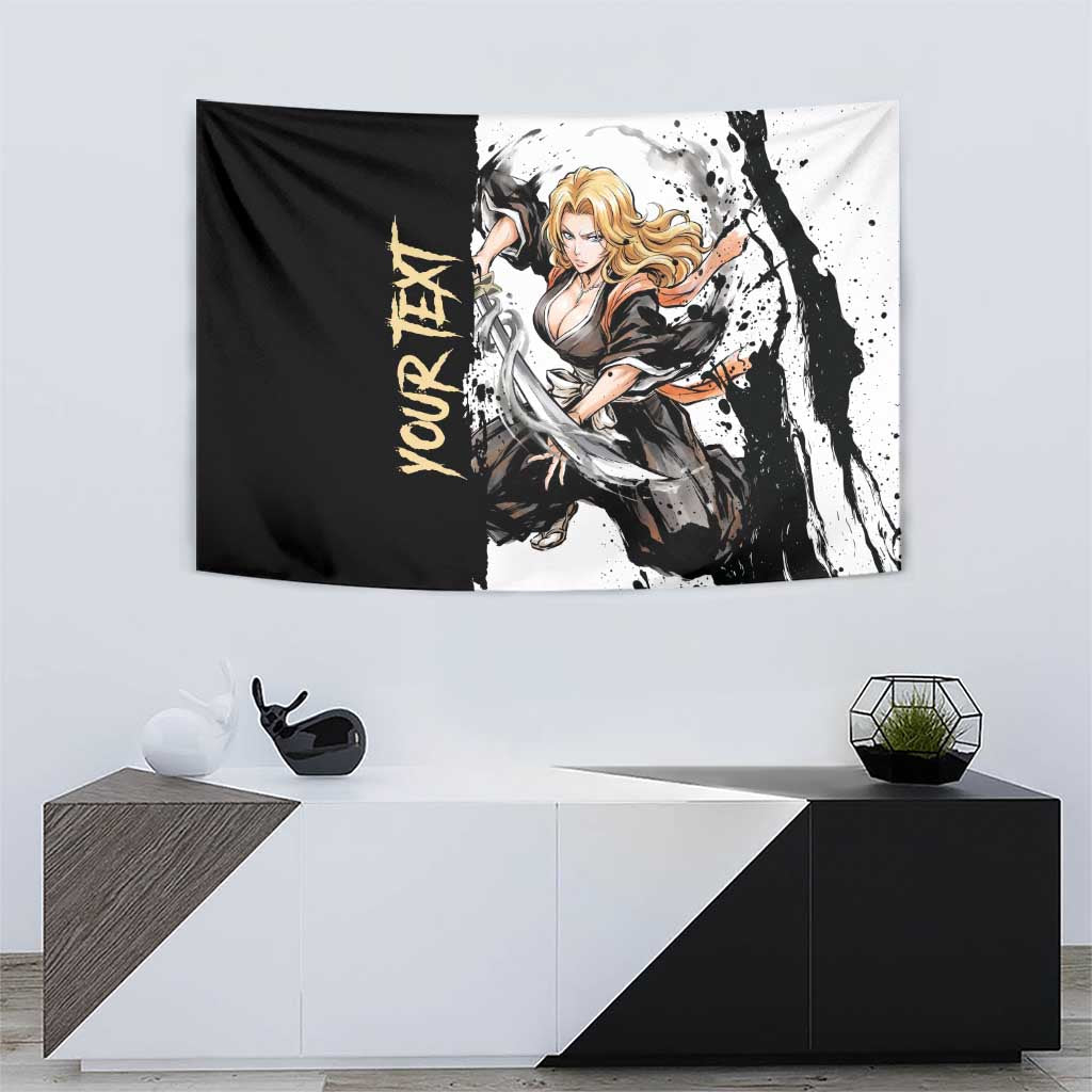 Personalized Rangiku Matsumoto Tapestry Ink Splash Anime Brush Style