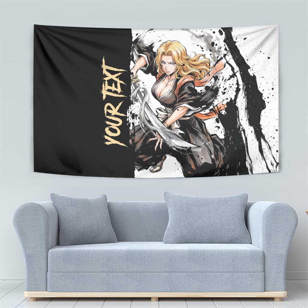 Personalized Rangiku Matsumoto Tapestry Ink Splash Anime Brush Style