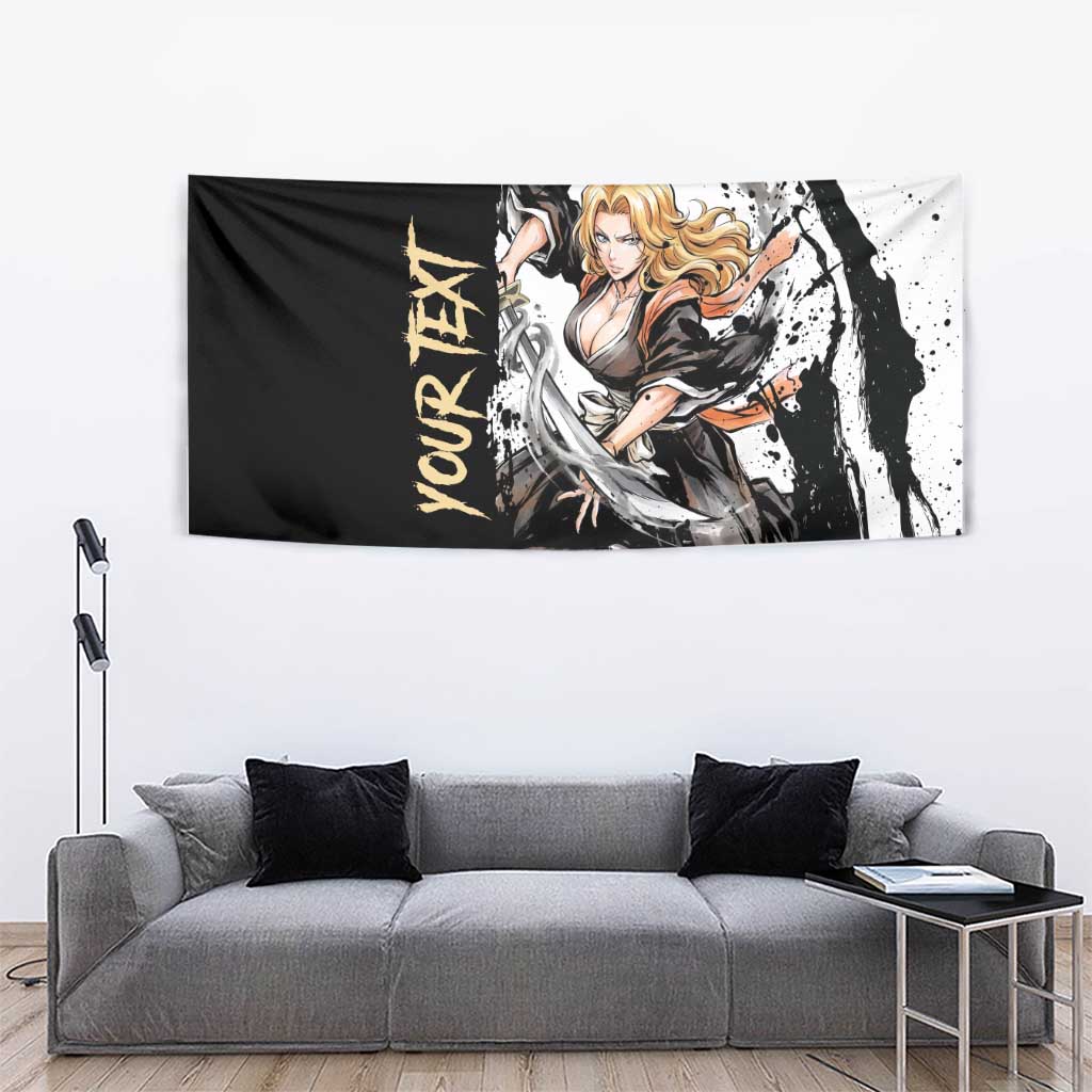Personalized Rangiku Matsumoto Tapestry Ink Splash Anime Brush Style
