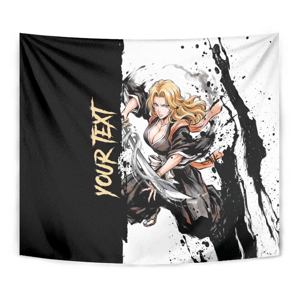 Personalized Rangiku Matsumoto Tapestry Ink Splash Anime Brush Style