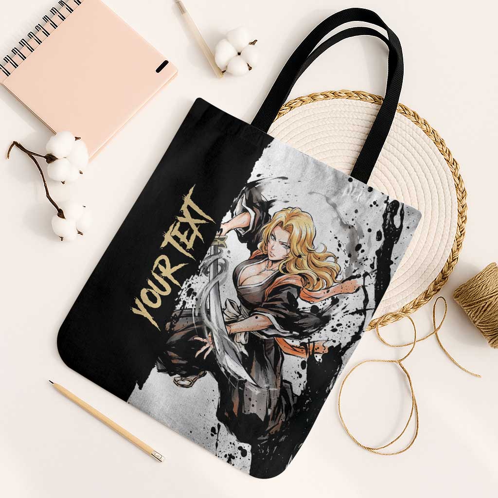 Personalized Rangiku Matsumoto Tote Bag Ink Splash Anime Brush Style