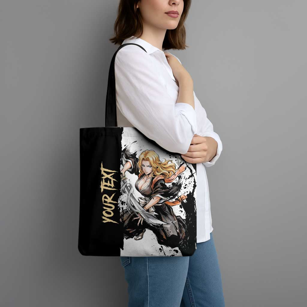 Personalized Rangiku Matsumoto Tote Bag Ink Splash Anime Brush Style