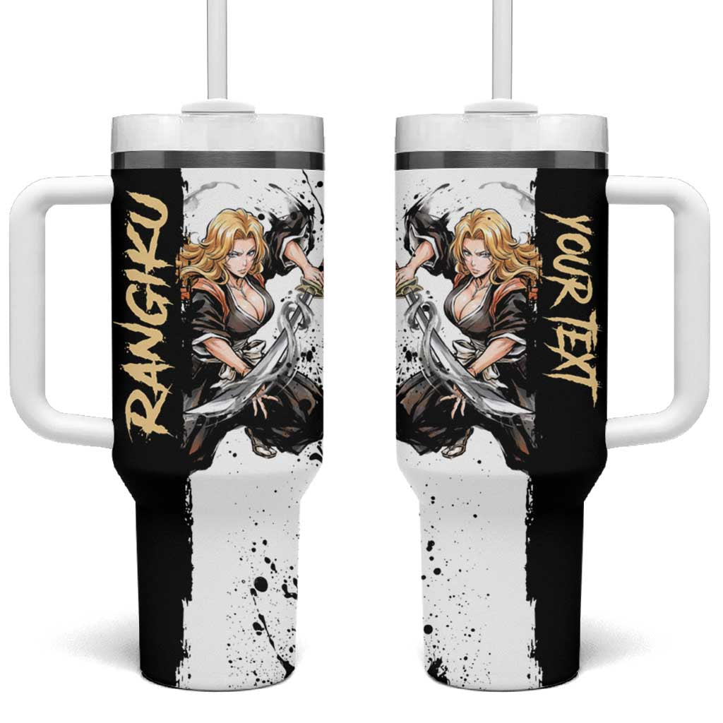 Personalized Rangiku Matsumoto Tumbler With Handle Ink Splash Anime Brush Style