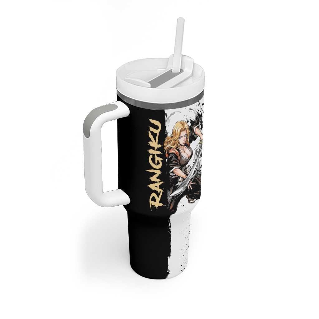 Personalized Rangiku Matsumoto Tumbler With Handle Ink Splash Anime Brush Style