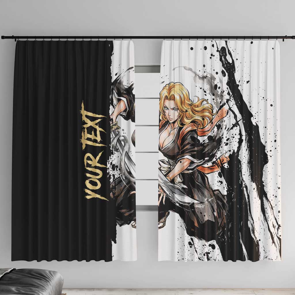 Personalized Rangiku Matsumoto Window Curtain Ink Splash Anime Brush Style