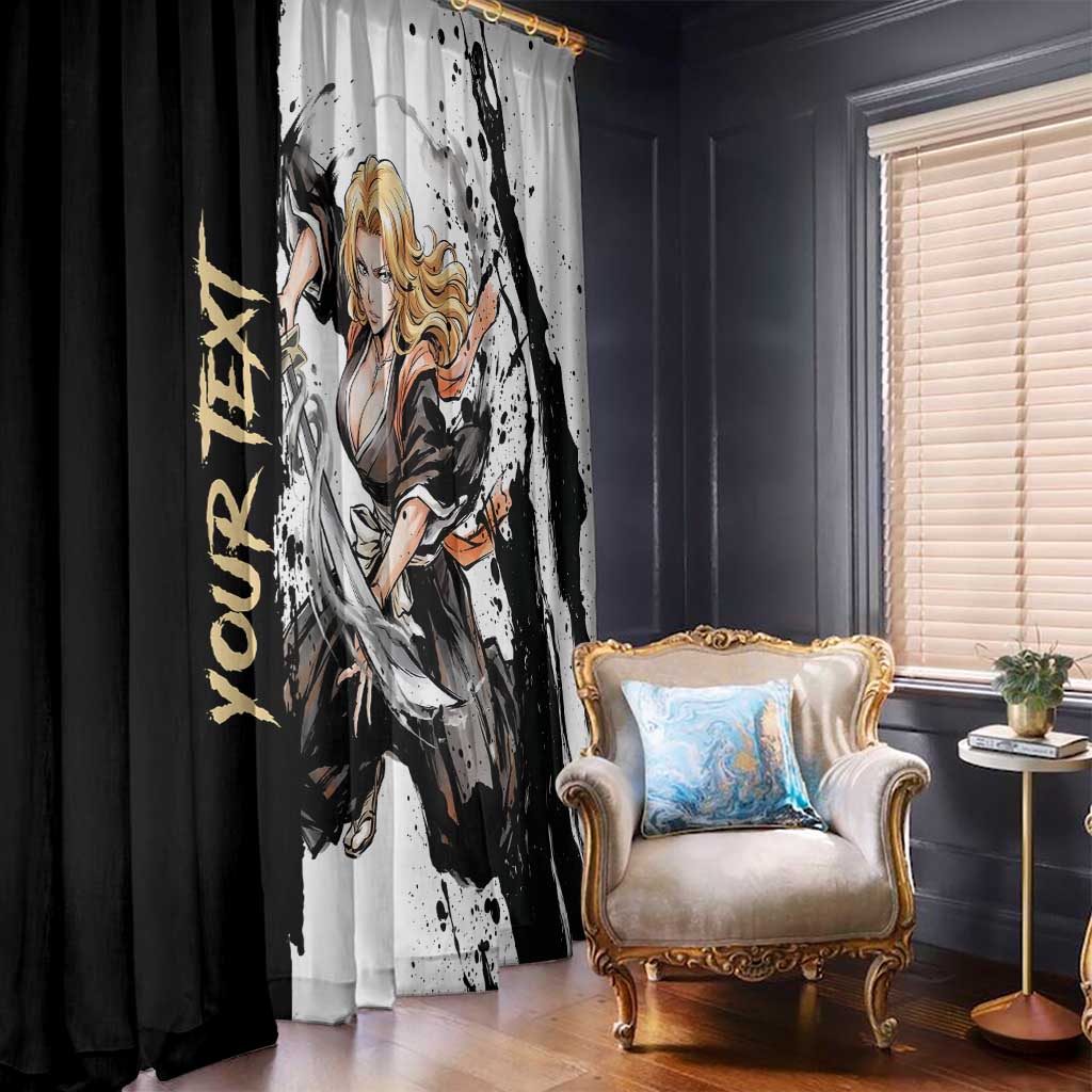 Personalized Rangiku Matsumoto Window Curtain Ink Splash Anime Brush Style