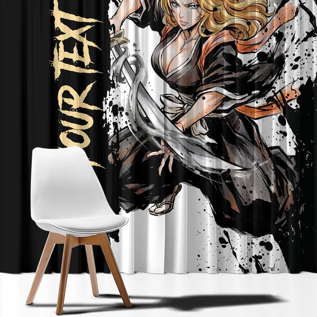 Personalized Rangiku Matsumoto Window Curtain Ink Splash Anime Brush Style