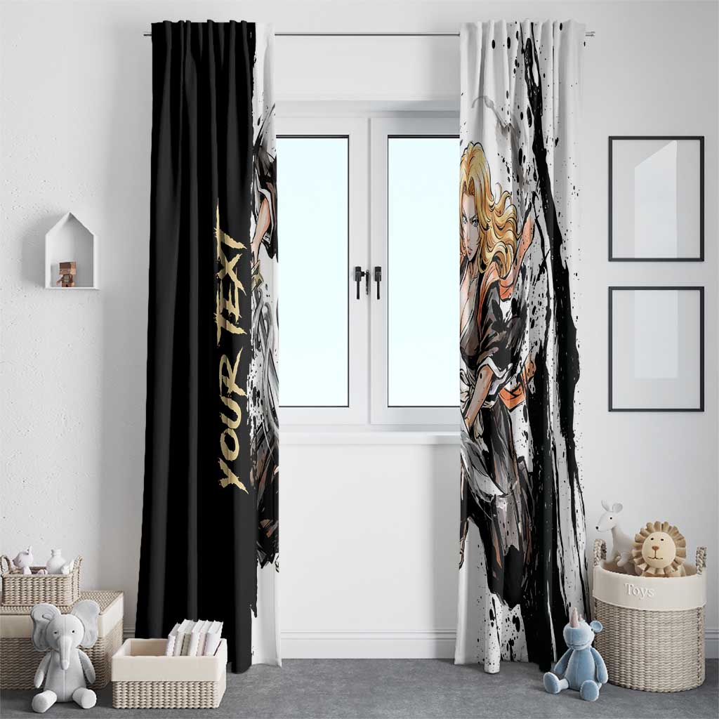 Personalized Rangiku Matsumoto Window Curtain Ink Splash Anime Brush Style