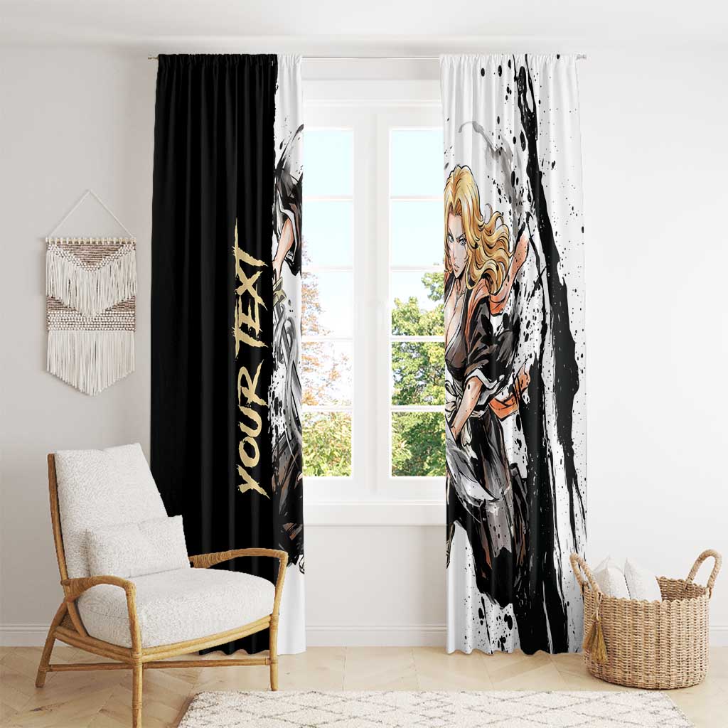 Personalized Rangiku Matsumoto Window Curtain Ink Splash Anime Brush Style