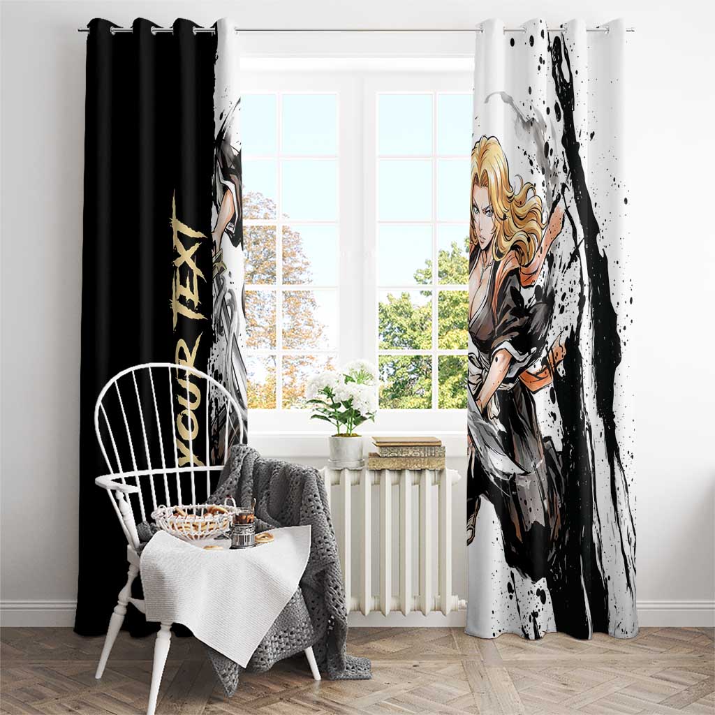 Personalized Rangiku Matsumoto Window Curtain Ink Splash Anime Brush Style