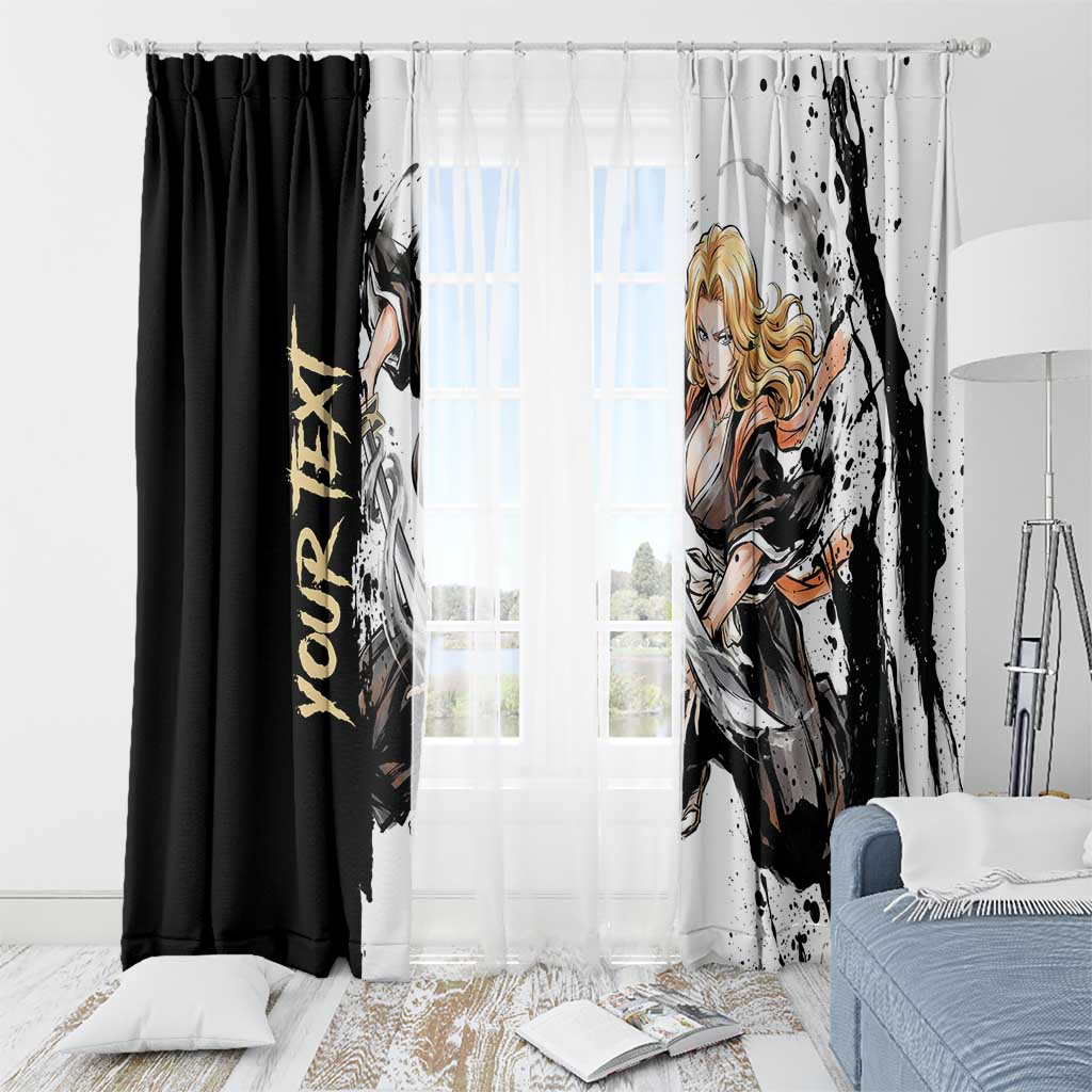 Personalized Rangiku Matsumoto Window Curtain Ink Splash Anime Brush Style