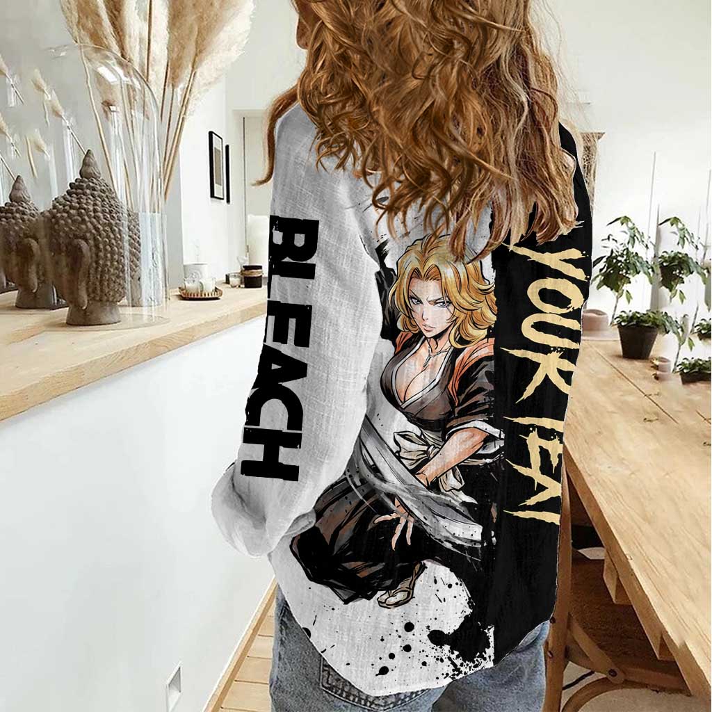 Personalized Rangiku Matsumoto Women Casual Shirt Ink Splash Anime Brush Style