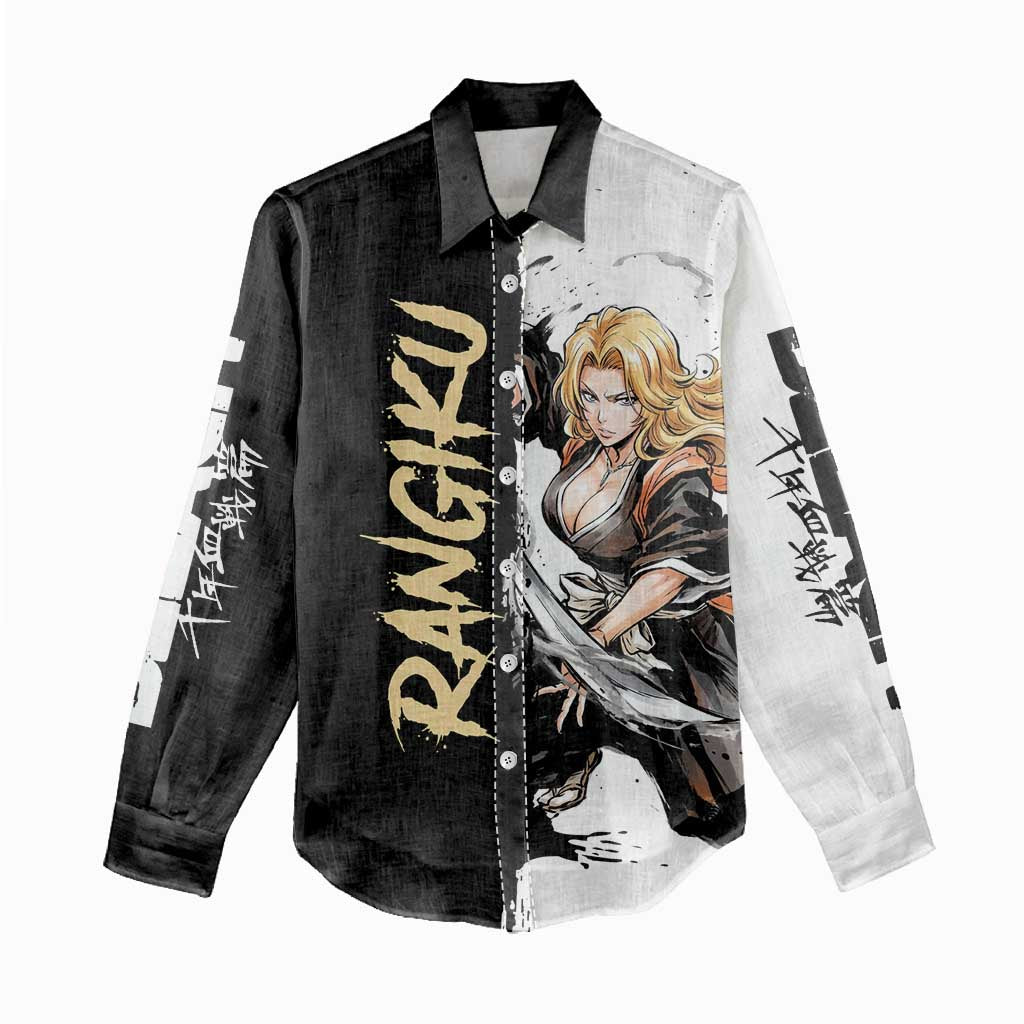 Personalized Rangiku Matsumoto Women Casual Shirt Ink Splash Anime Brush Style