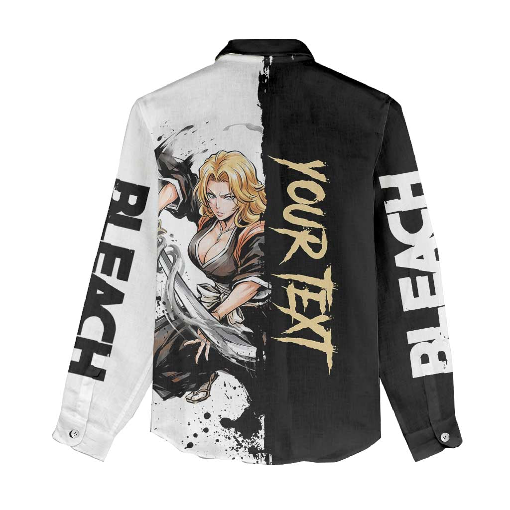 Personalized Rangiku Matsumoto Women Casual Shirt Ink Splash Anime Brush Style