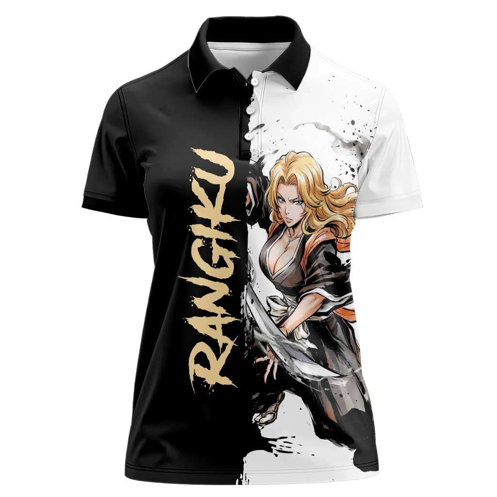 Personalized Rangiku Matsumoto Women Polo Shirt Ink Splash Anime Brush Style