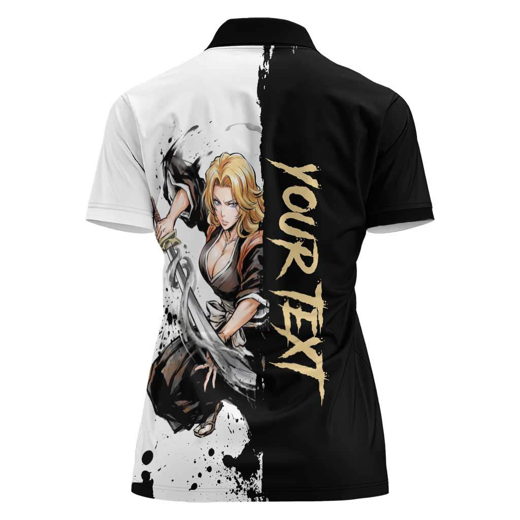 Personalized Rangiku Matsumoto Women Polo Shirt Ink Splash Anime Brush Style