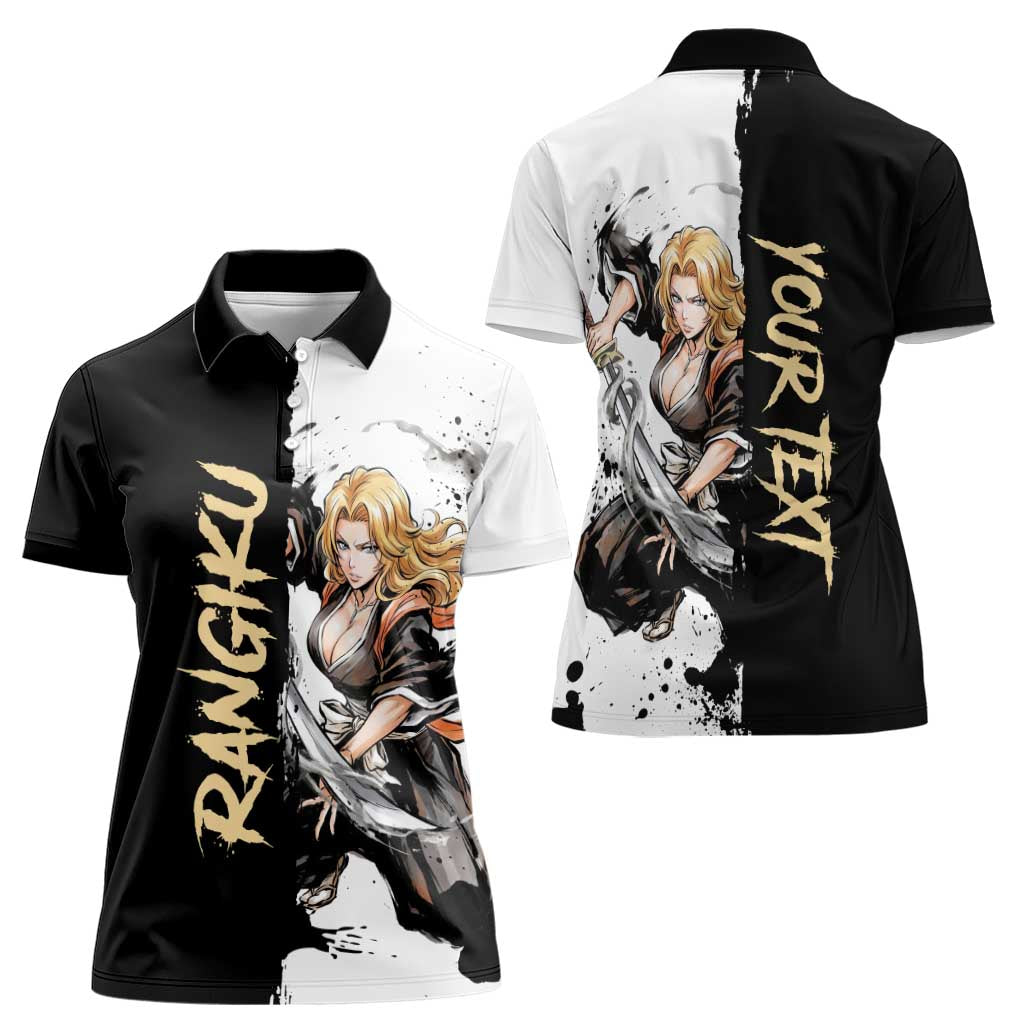 Personalized Rangiku Matsumoto Women Polo Shirt Ink Splash Anime Brush Style