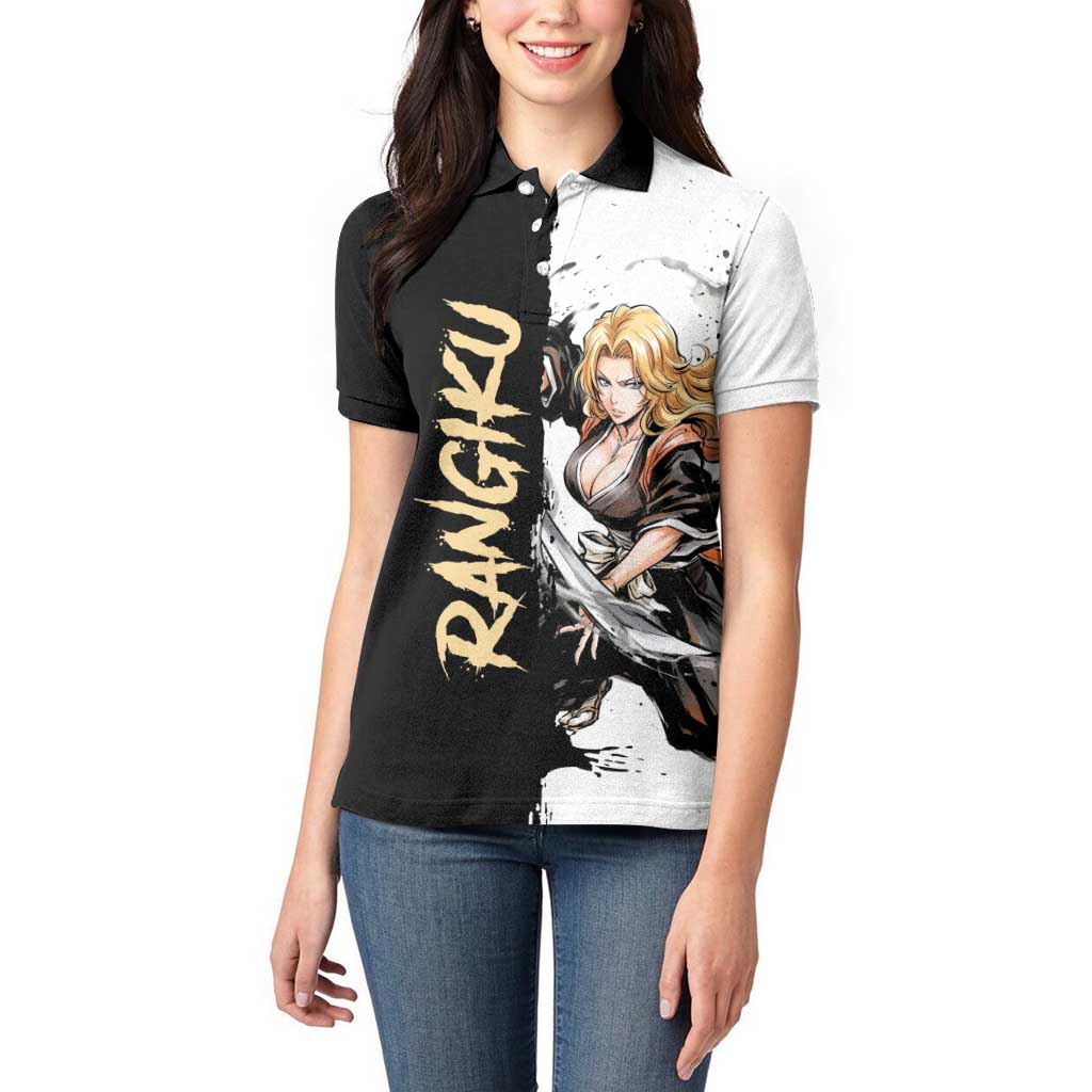 Personalized Rangiku Matsumoto Women Polo Shirt Ink Splash Anime Brush Style