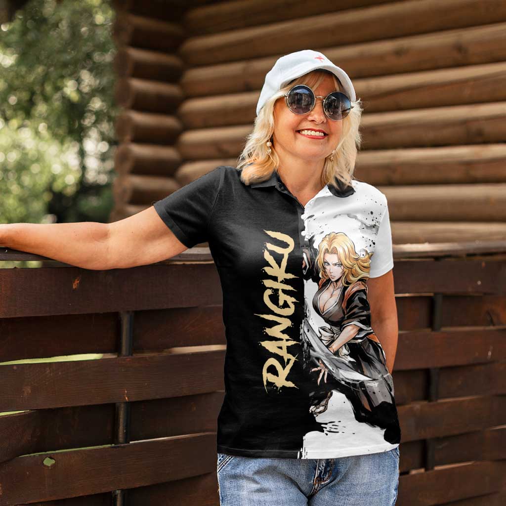 Personalized Rangiku Matsumoto Women Polo Shirt Ink Splash Anime Brush Style