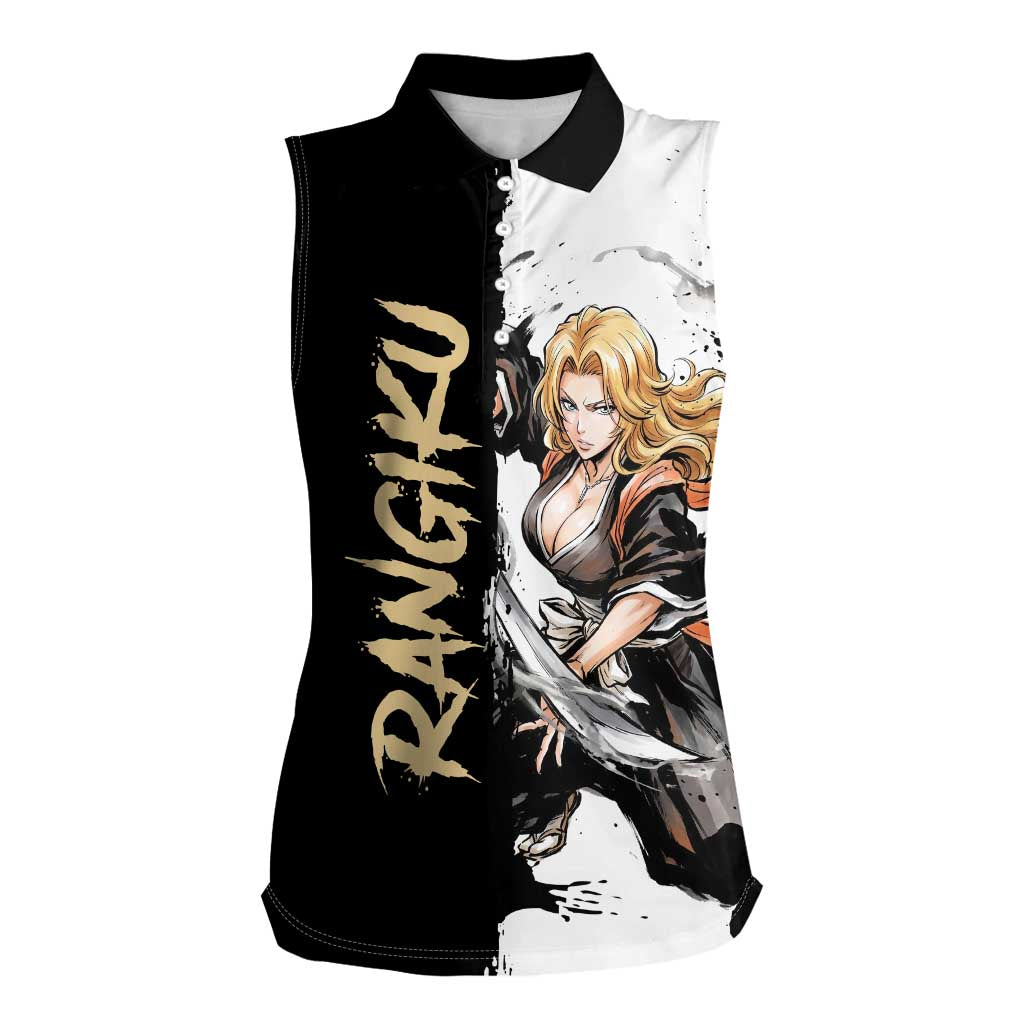 Personalized Rangiku Matsumoto Women Sleeveless Polo Shirt Ink Splash Anime Brush Style