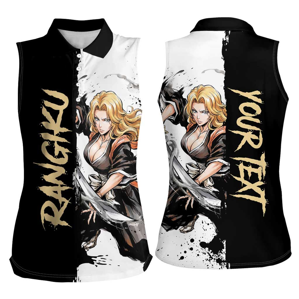 Personalized Rangiku Matsumoto Women Sleeveless Polo Shirt Ink Splash Anime Brush Style